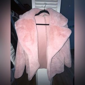 The Loft Pink faux fur jacket